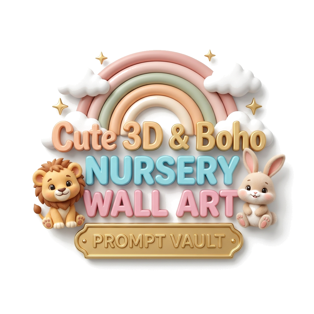 Cute 3D & Boho Nursery Wall Art Prompt Vault