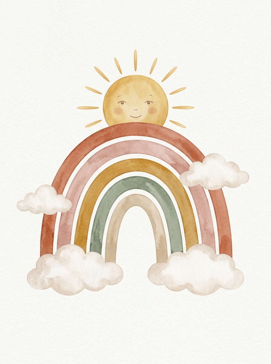 Scandi Boho Rainbow Print